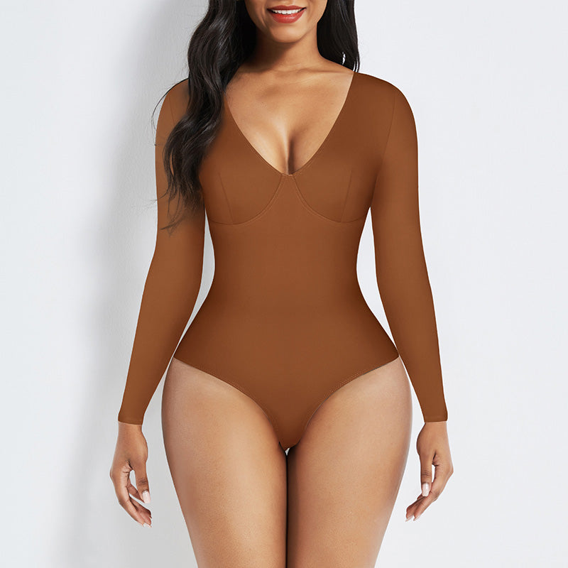 Long Sleeve V-neck Bodysuit