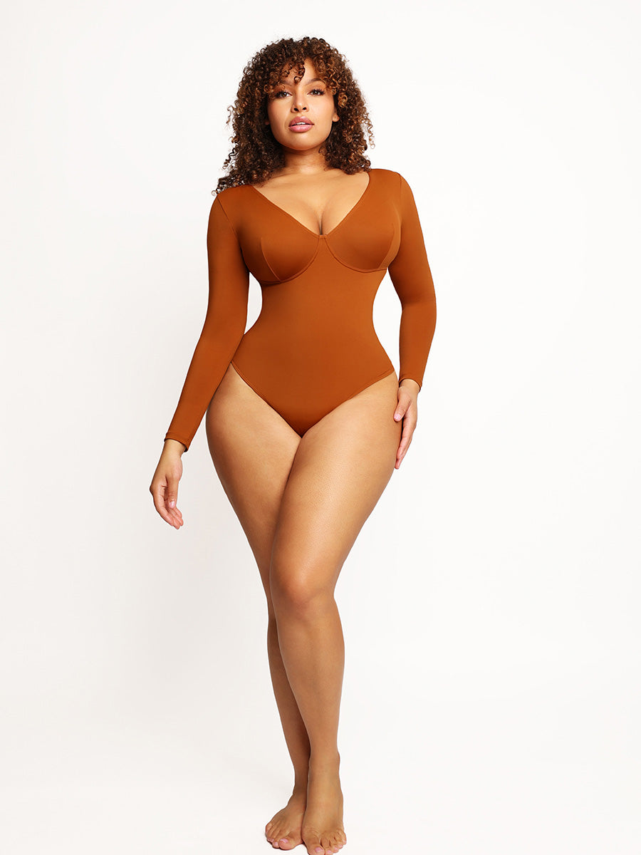 Long Sleeve V-neck Bodysuit