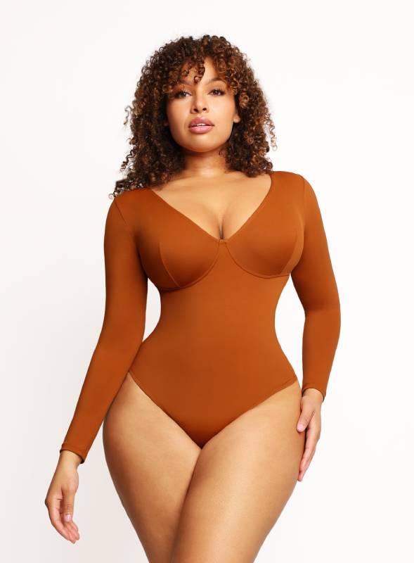 Long Sleeve V-neck Bodysuit