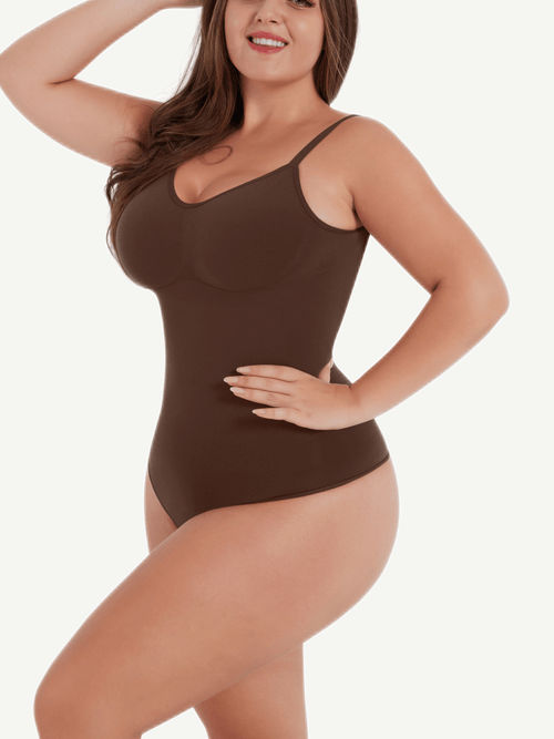 Seamless Open-Back Thong Bodysuit Shapewear