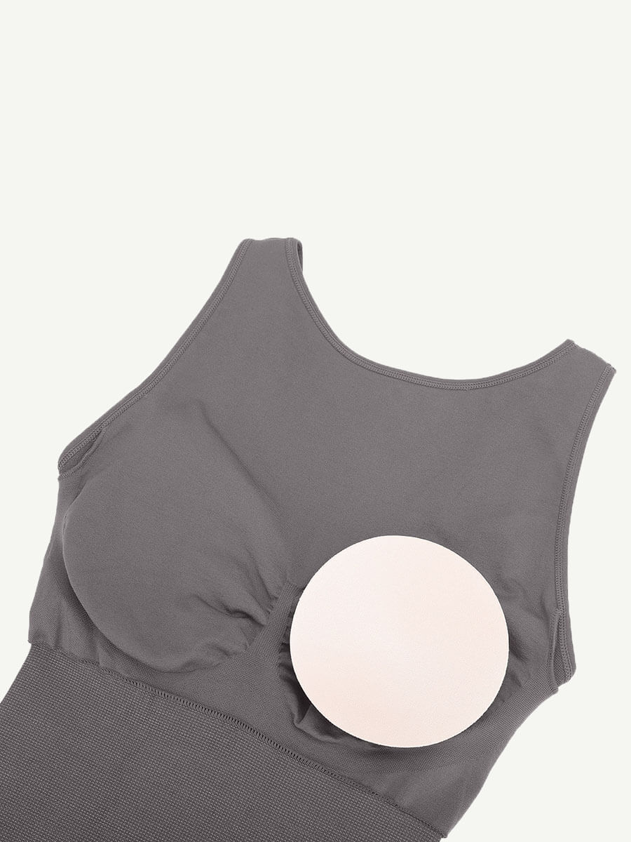 Seamless Bodysuit Shapewear with Removable Cups